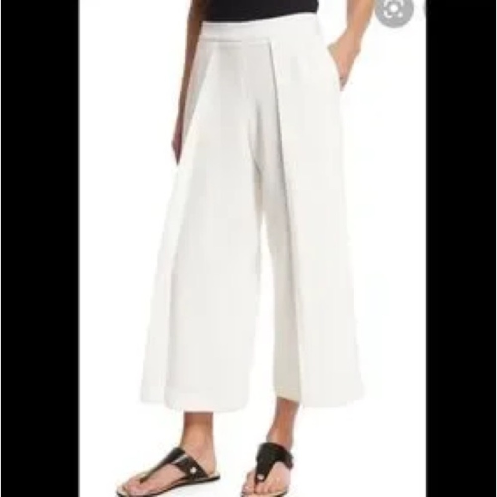& Other Stories Cropped White Wide-Leg Pants sz 4 FREE SHIP